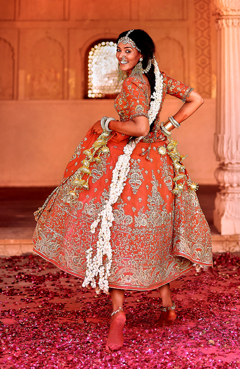 Red Lehenga Set - This Much & More | Elegant Wedding Wear Talking Threads Red Lehenga Set - This Much & More | Elegant Wedding Wear Talking Threads