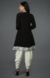 Black Parsi Gara Embroidered Patiala Pants Suit