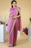 Kale Hand Embroidered Linen Saree