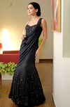 Black Hand Bead Embroidered Gown
