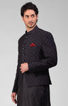 Black Chikankari Embroidered Bandhgala Jacket Set