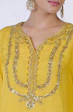 Buttercup Yellow Zardozi Hand Embroidered Suit Set