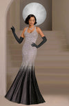 NAIRA- Black Crystal & Pearl Embroidered Mermaid Gown with Gloves