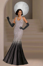 NAIRA- Black Crystal & Pearl Embroidered Mermaid Gown with Gloves