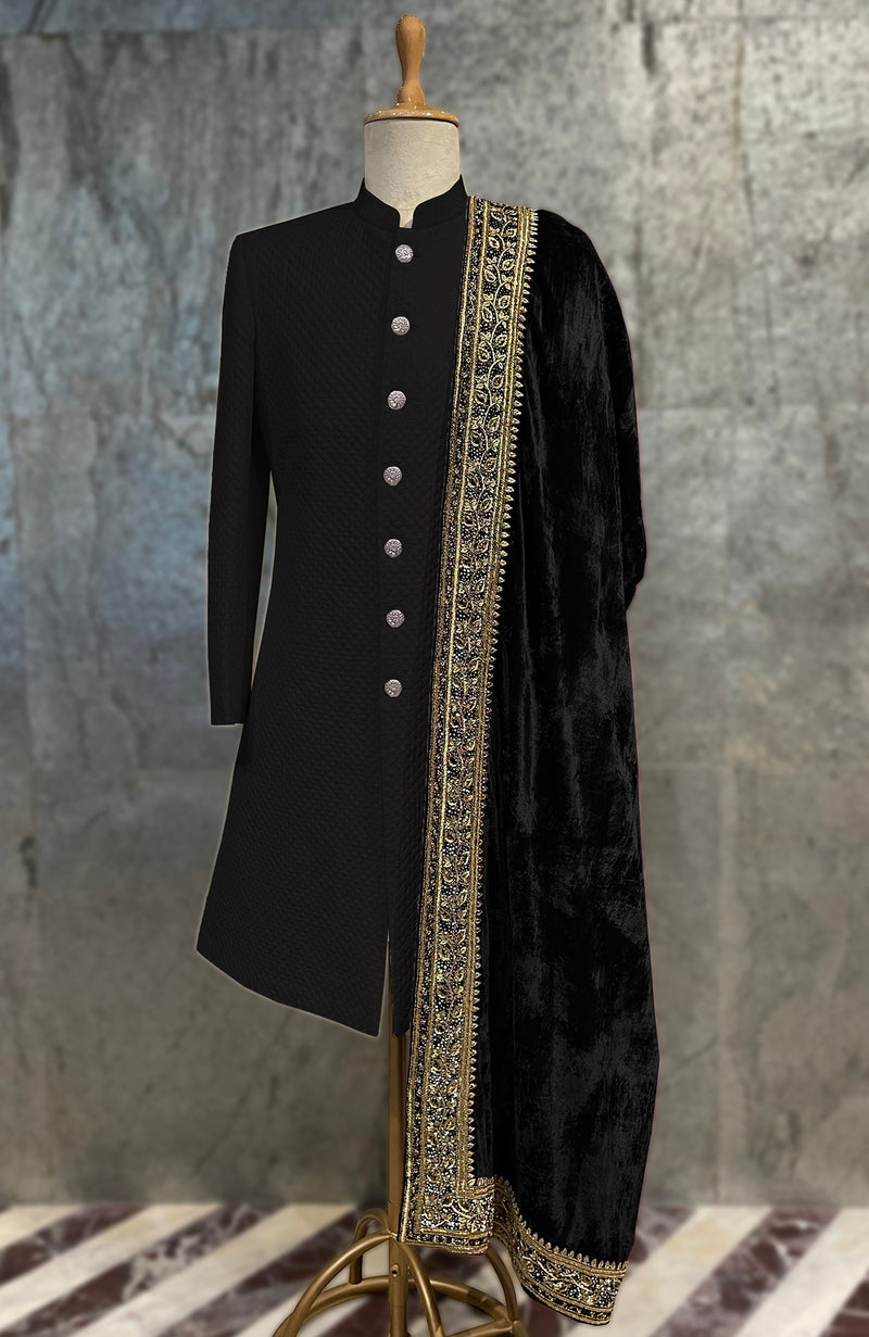 Maroon Mughal Majesty Zardozi Hand Embroidered Shawl