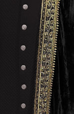 Black Mughal Majesty Zardozi Hand Embroidered Shawl