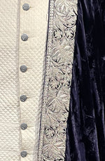 Midnight Blue Kashmiri Majesty Tilla Embroidered Shawl