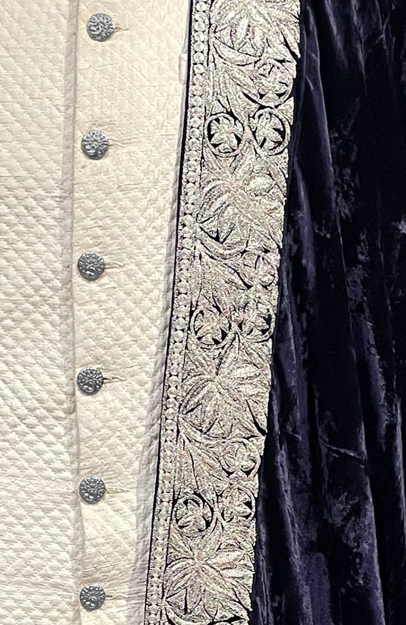Midnight Blue Kashmiri Majesty Tilla Embroidered Shawl