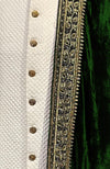 Bottle Green Mughal Majesty Zardozi Hand Embroidered Shawl