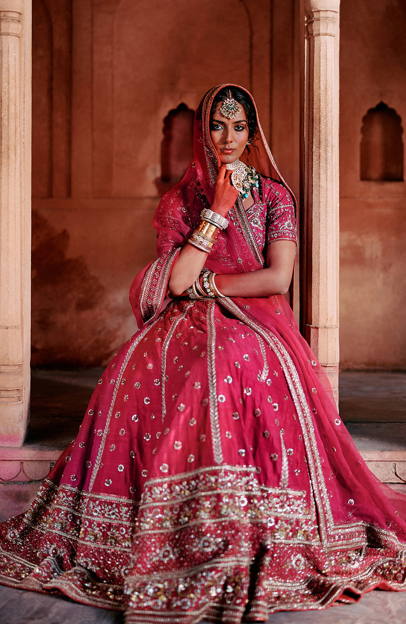 Heart to Heart Red Lehenga Set