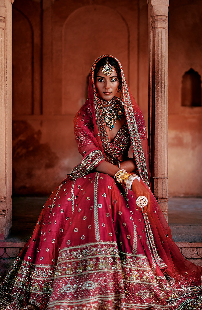 Heart to Heart Red Lehenga Set