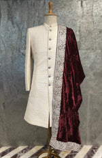 Burgundy Kashmiri Majesty Tilla Embroidered Shawl