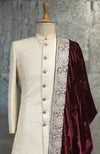 Burgundy Kashmiri Majesty Tilla Embroidered Shawl