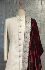 Burgundy Kashmiri Majesty Tilla Embroidered Shawl