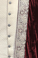 Burgundy Kashmiri Majesty Tilla Embroidered Shawl
