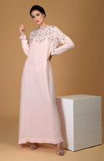 Elysian Glow Crystal & Beads Hand Embroidered Dress