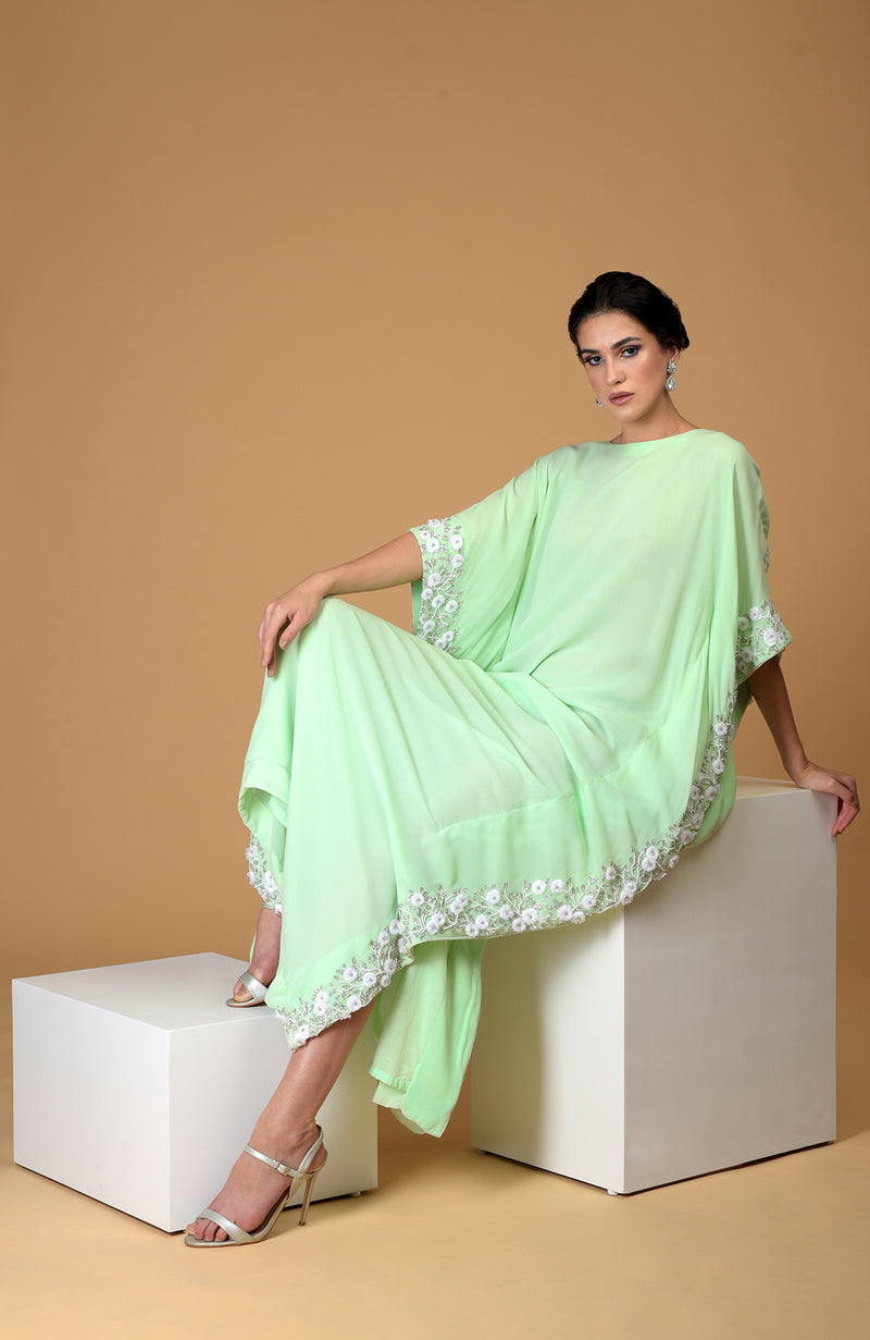 Spring Blossom Floral Hand Embroidered Dress