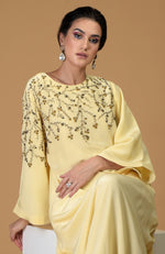 Dainty Floral Lemon Sprig Hand Embroidered Dress