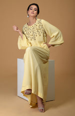 Dainty Floral Lemon Sprig Hand Embroidered Dress