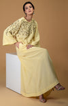 Dainty Floral Lemon Sprig Hand Embroidered Dress