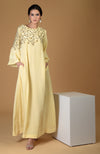 Dainty Floral Lemon Sprig Hand Embroidered Dress