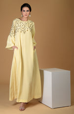 Dainty Floral Lemon Sprig Hand Embroidered Dress
