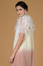 Asian Paradise Feather Floral Hand Embroidered Dress