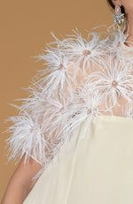 Asian Paradise Feather Floral Hand Embroidered Dress