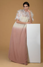 Asian Paradise Feather Floral Hand Embroidered Dress