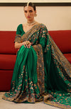 Emerald Green Marodi & Resham Hand Embroidered Saree