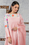 Impatiens Pink Parsi Gara Embroidered Kurta Set