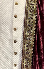 Maroon Mughal Majesty Zardozi Hand Embroidered Shawl