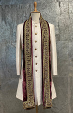 Maroon Mughal Majesty Zardozi Hand Embroidered Shawl
