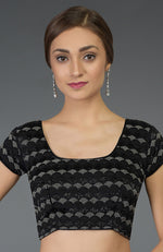 Black Zardozi and Beads Hand Embroidered Blouse