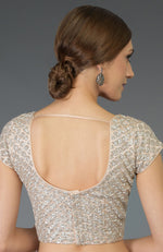 Nude Peach Zardozi Hand Embroidered Blouse