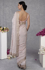 Heirloom Nude Pink Chikankari-Gota Patti Hand Embroidered Saree