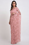 Old Rose  French Chantilly Lace Saree Set