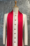 Red Ganesha Motif Zardozi Hand Embroideres Stole