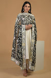 Masterpiece Black Parsi Gara Hand Embroidered Dupatta