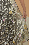 Masterpiece Black Parsi Gara Hand Embroidered Dupatta