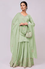 Pink Kashmiri Tilla Aari Embroidered Sharara Set