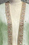 Sage Green-Gold Marori Beads & Sequin Hand Embroidered Dupatta