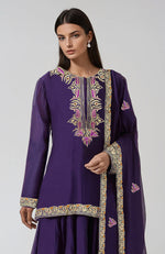 Deep Rosewood Zardozi Hand Embroidered Lehenga Set