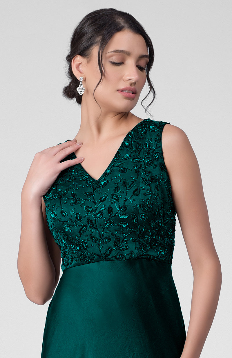 In The Style exclusive sequin mini dress with open back detail in emerald  green  ASOS