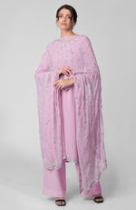 Lilac Breeze-Silver Beads & Sequin Zardozi Hand Embroidered Kurta Set