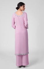Lilac Breeze-Silver Beads & Sequin Zardozi Hand Embroidered Kurta Set