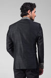 Charcoal Grey Zardozi Hand Embroidered Silk Bandhgala Jacket