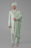 Yours Beige Rose Embroidered Sherwani Set