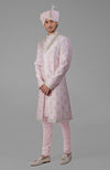 Yours Primrose Pink Embroidered Sherwani Set