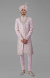 Yours Primrose Pink Embroidered Sherwani Set